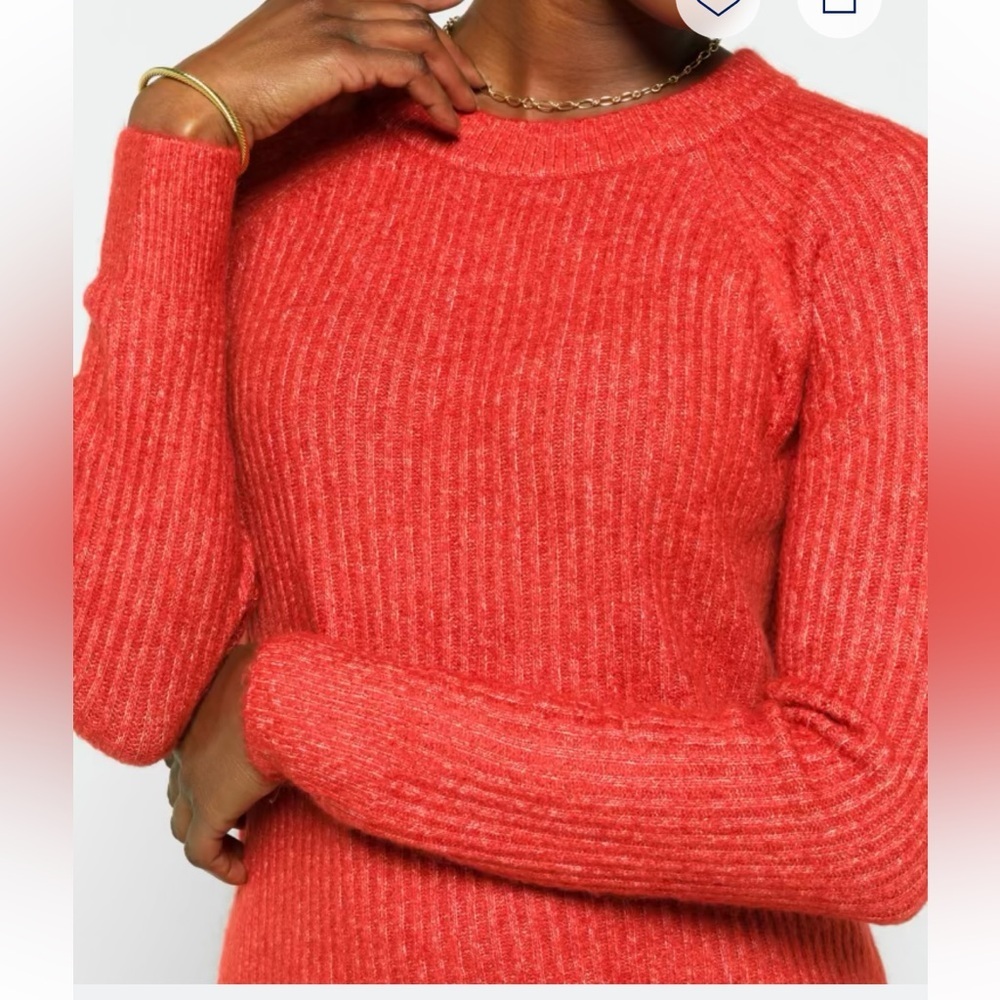 Stitch Fix Vero Moda | Leroya Crew Neck Pullover Sweater | Burnt Orange | Medium